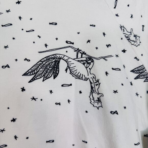 Victa Designs Top Womens Medium Dragon Bird Print Art to Wear Shirt Denver CO - Picture 9 of 13